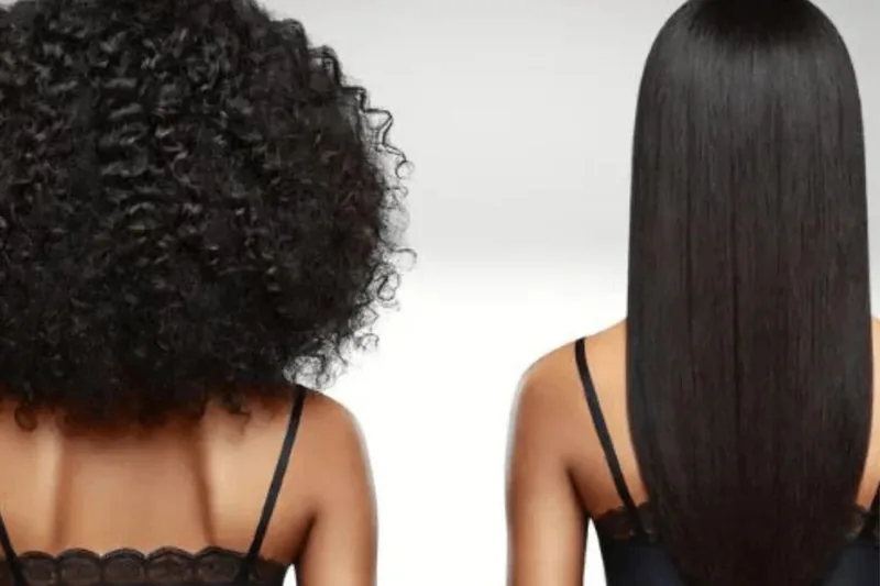 Avant après lissage cheveux afro