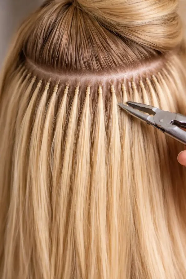 Extensions Nano Ring en cours de pose